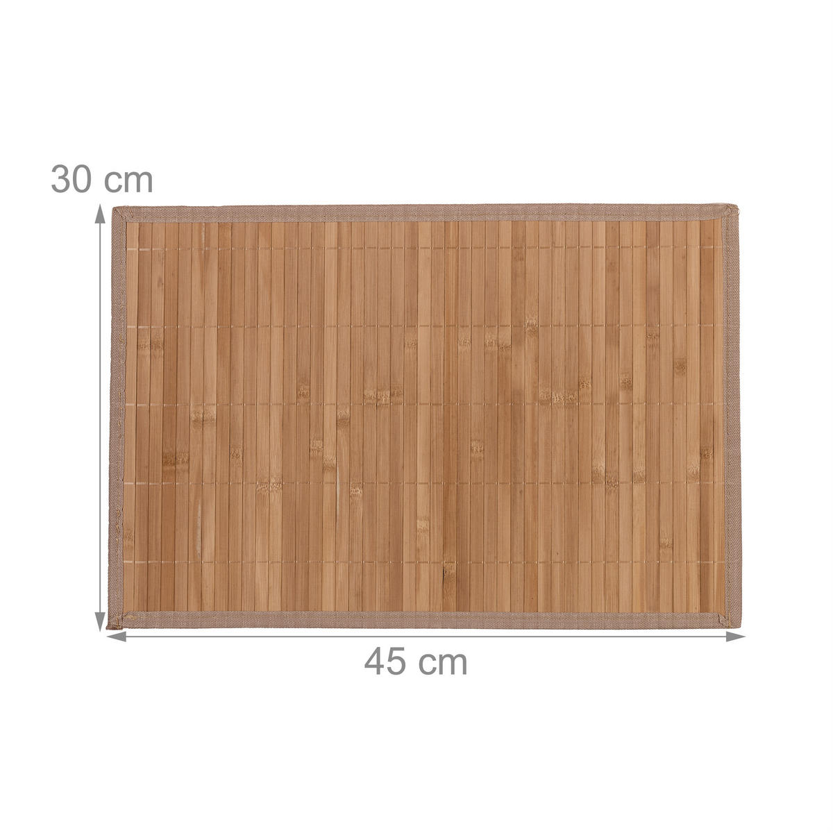 4XTISCHSET - Hellbraun, Holz/Textil (30/45/0.3cm) - Relaxdays