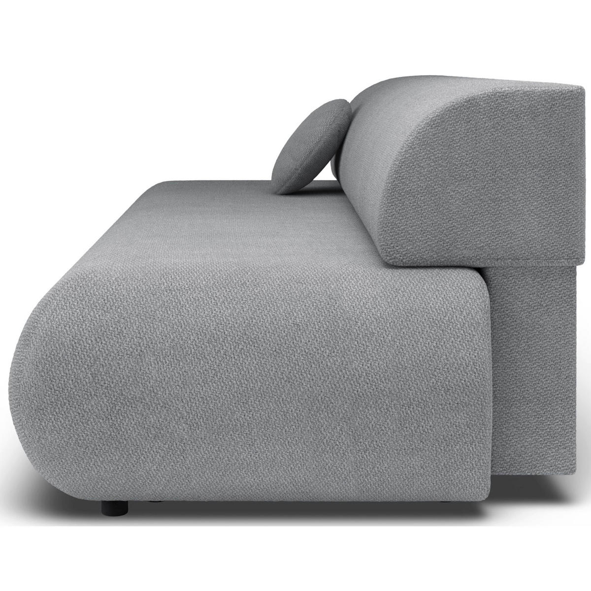 3-SITZER SCHLAFSOFA Grau Chenille - Schwarz/Grau, Kunststoff/Textil (214/74/100cm) - Selsey