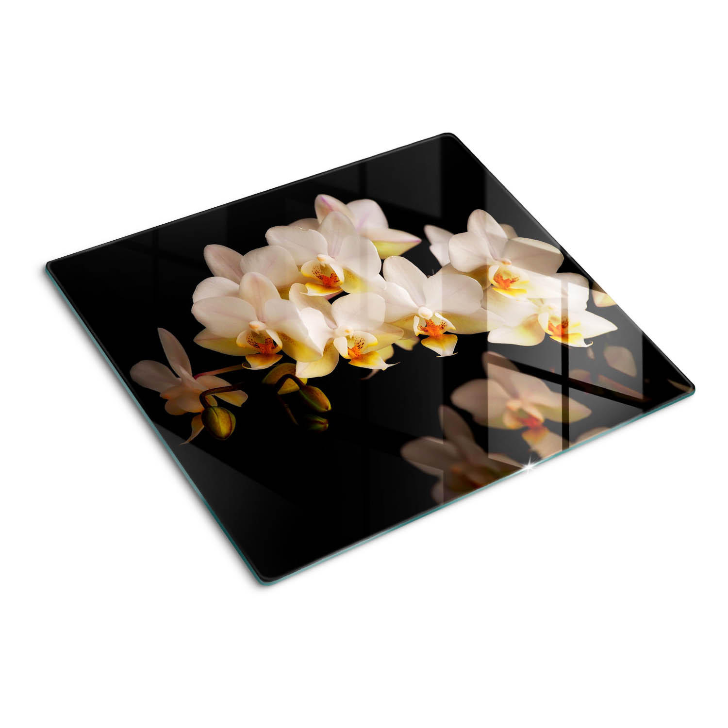 GLASPLATTE 60x52 cm Orchidee - Weiß, Glas (60/0.4/52cm) - TULUP