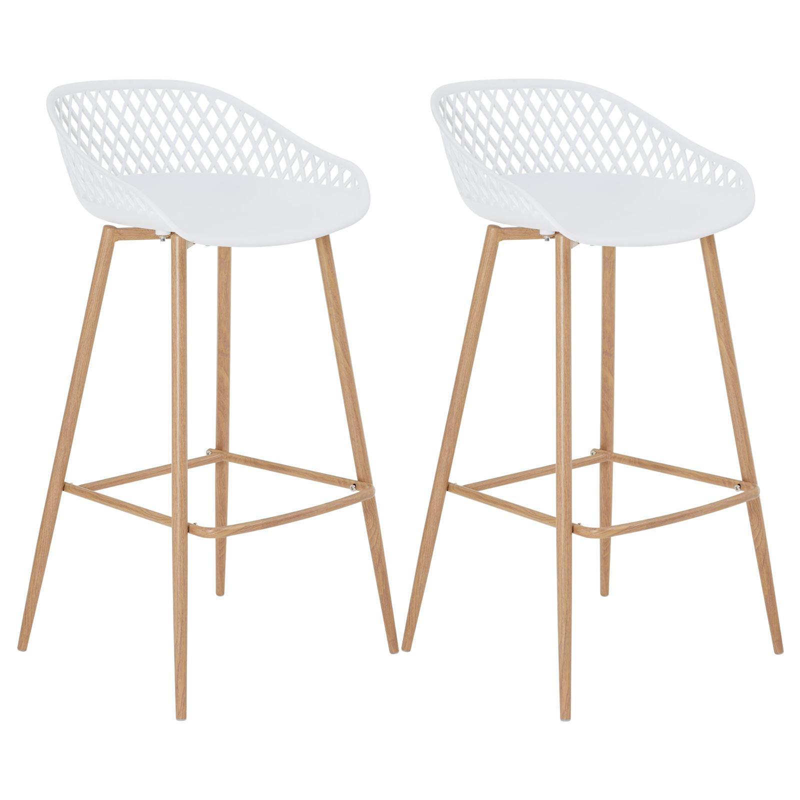 BARHOCKER IREK 2ER-SET - Weiß, Textil (48/96/48cm) - IDIMEX
