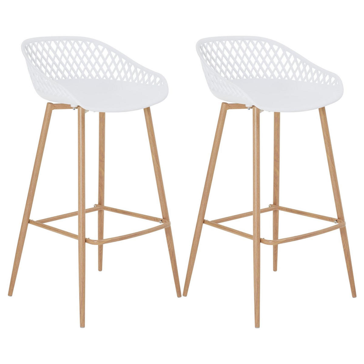 BARHOCKER IREK 2ER-SET - Weiß, Textil (48/96/48cm) - IDIMEX