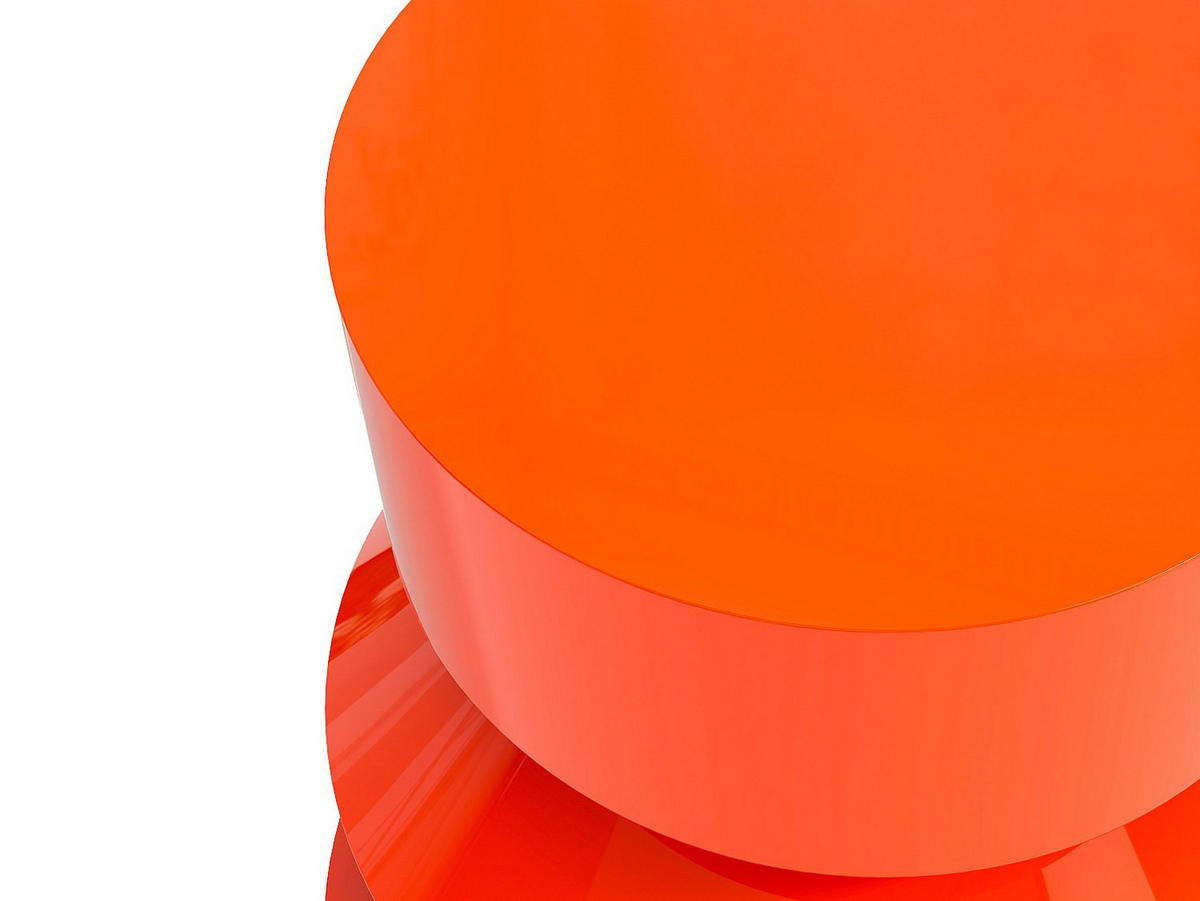 BEISTELLTISCH - 39.5 cmcm x 39.5 cmcm - Holz, Platte - Orange - NIDIMA - Orange, Holz (39.5/39.5/50cm) - Vente-Unique