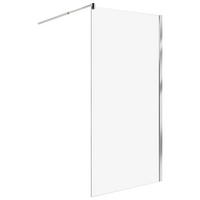 SPRCHOVÁ ZÁSTĚNA 100/190 cm Stříbrná Ahaus - stříbrná/průhledná, sklo (100/190cm) - Beliani