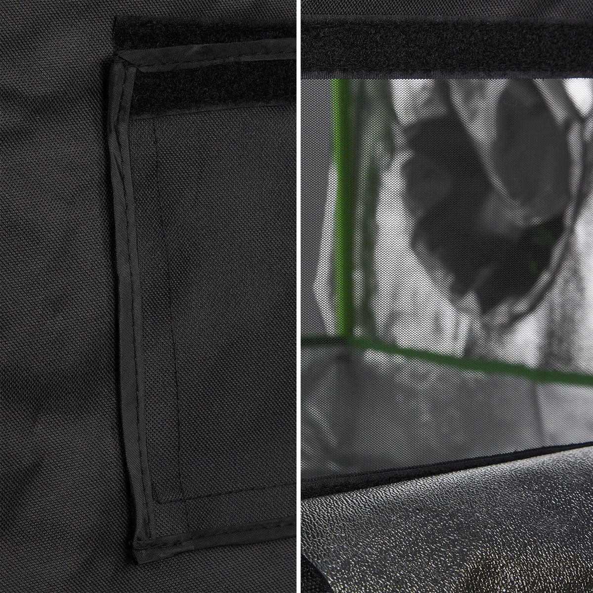 GROWZELT - Schwarz, Kunststoff/Textil (100/200/100cm) - Relaxdays