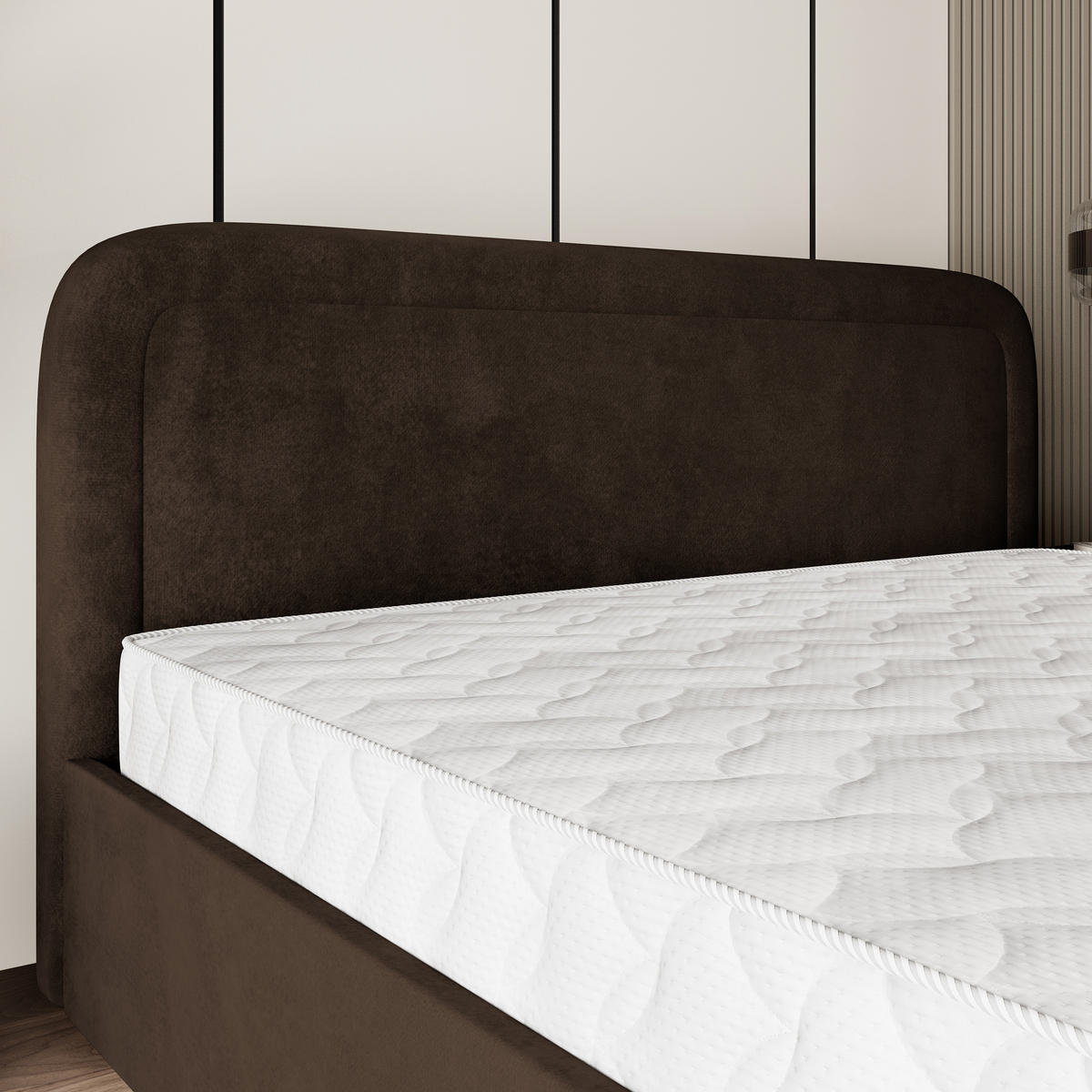 POLSTERBETT BENIRA K 160x200 cm mit Bettkästen - Braun - Braun, Holz (160/200cm) - MASSENO
