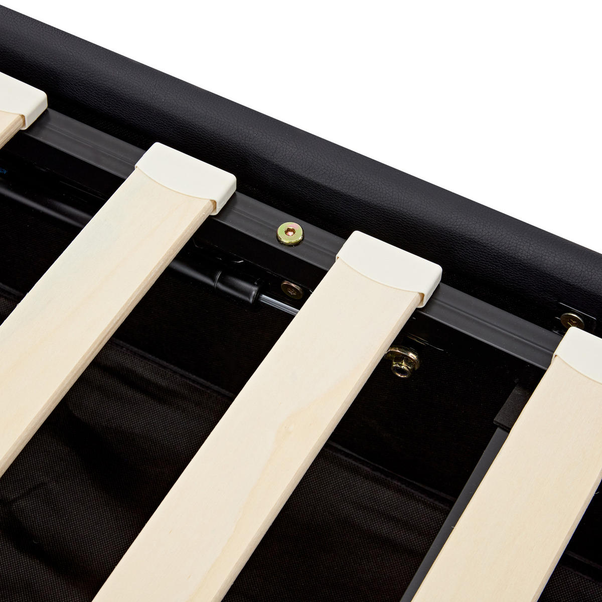 POLSTERBETT 90/190 cm Schwarz aus PU mit LED-Beleuchtung und Stauraum - Schwarz, Kunststoff (90/190cm) - OKMYHOME