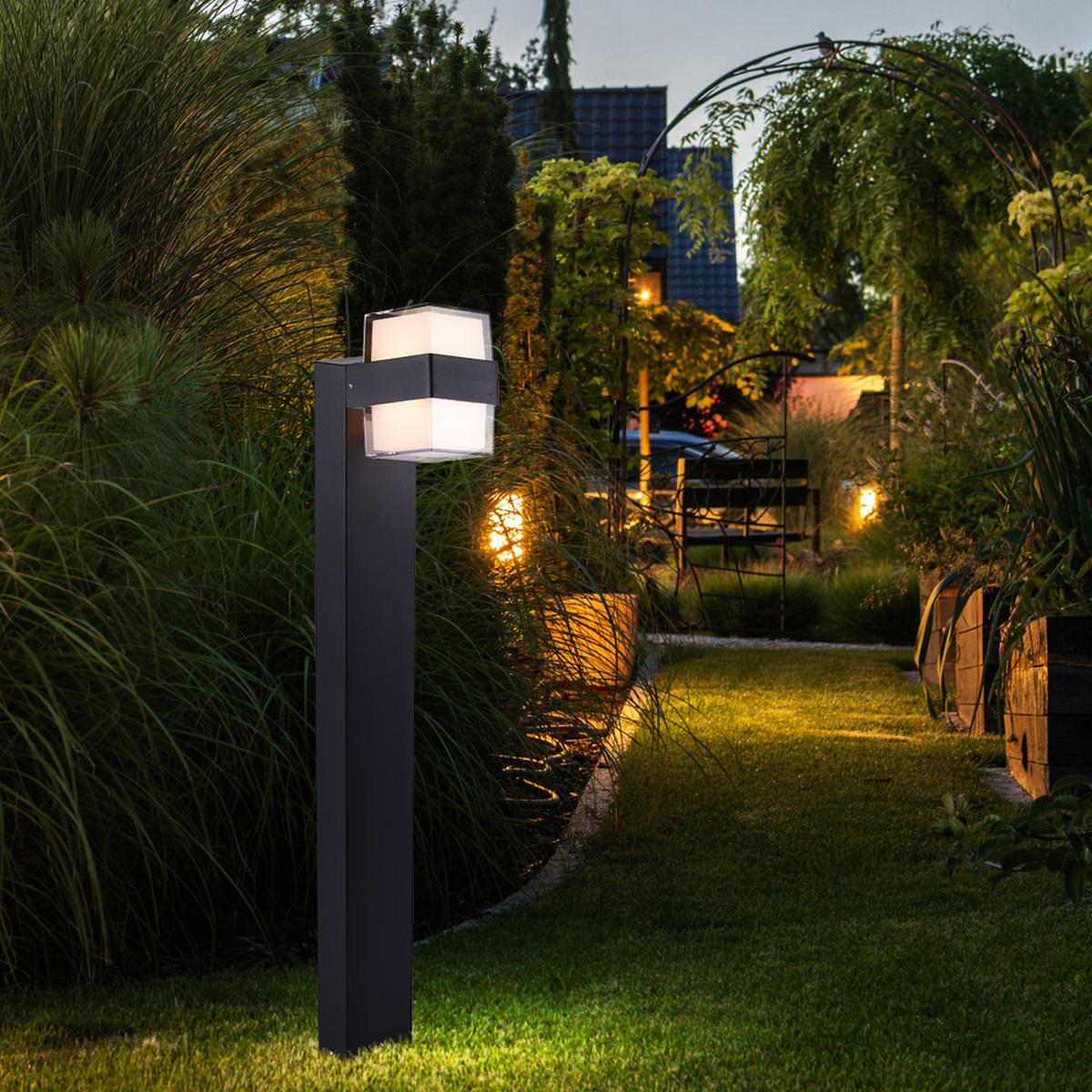 LED WEGELEUCHTE Kunststoff Anthrazit - Anthrazit, Kunststoff (15/9.5/75cm)