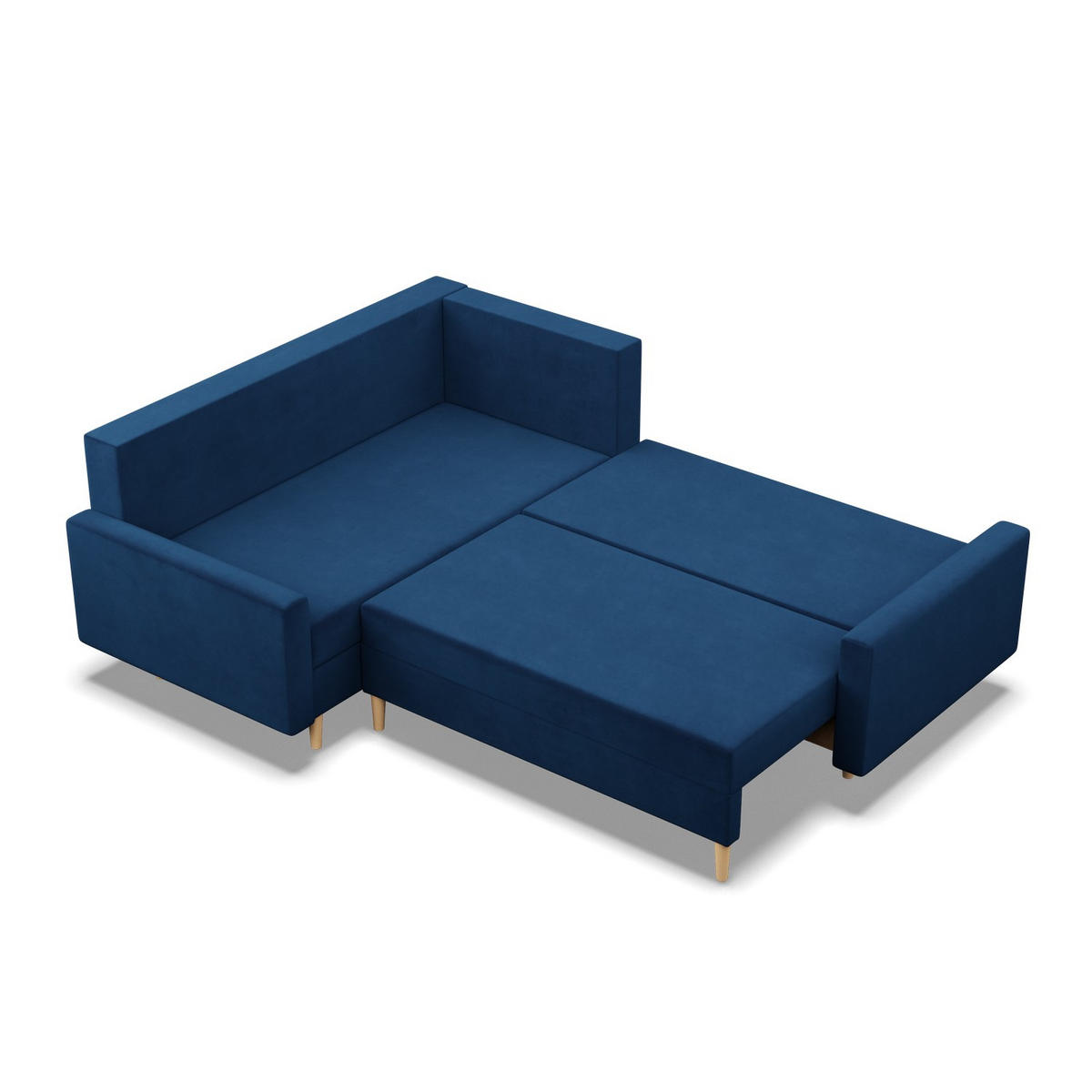 ECKSOFA MIT SCHLAFFUNKTION LINKS BLANK , Dunkelblau - Blau, Textil (223/175cm)