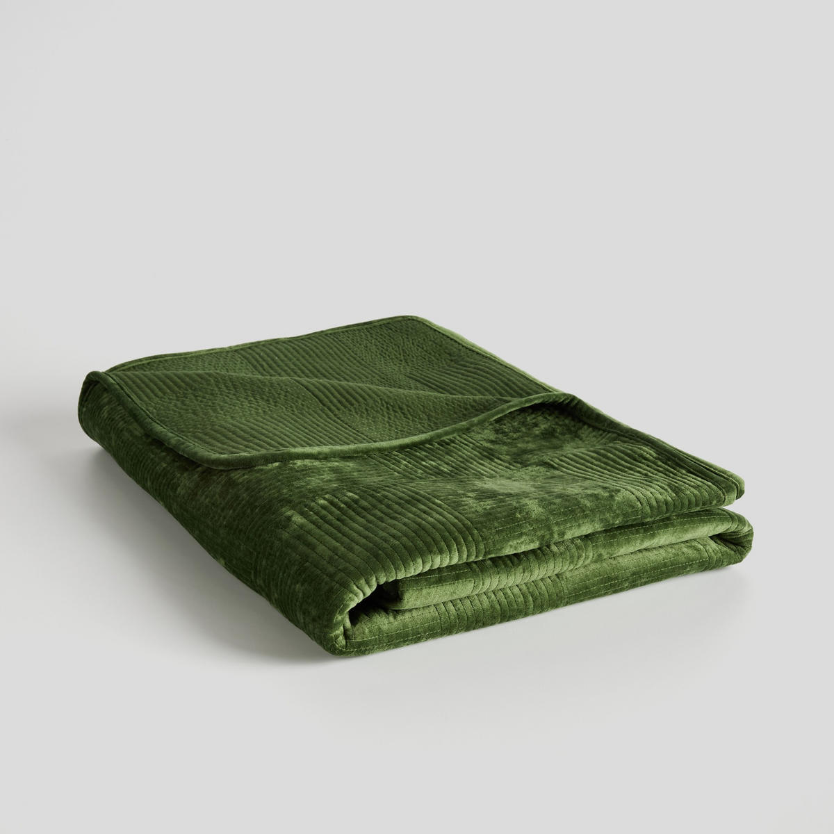 TAGESDECKE Quadron - Dunkelgrün, Textil (200/220cm) - home&you
