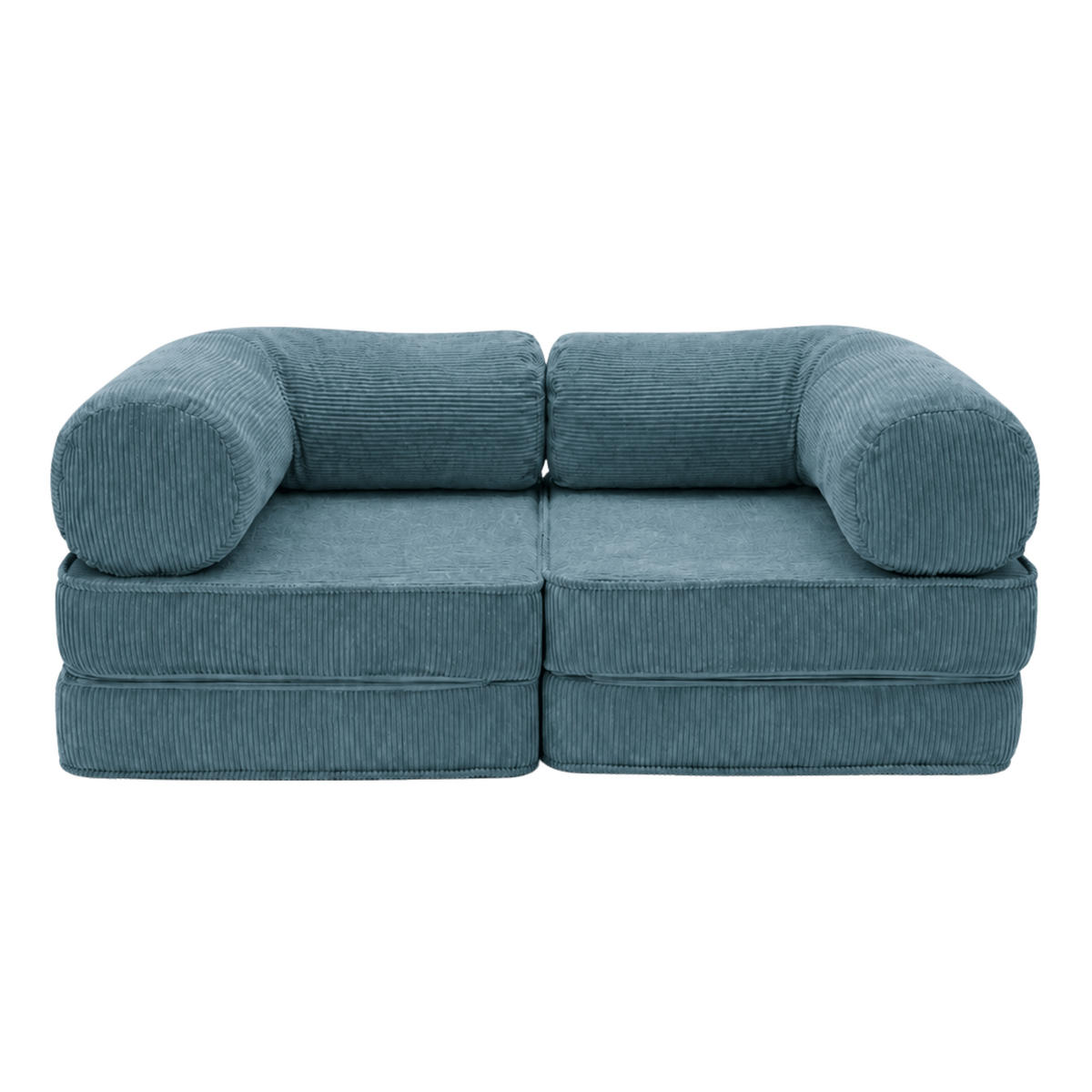 SOFA SURB Duo 100 Schlafsofa 2-Sitzer Tuerkis 200/100 cm - Türkis/Chromfarben, Textil/Metall (200/70/100cm) - SURB