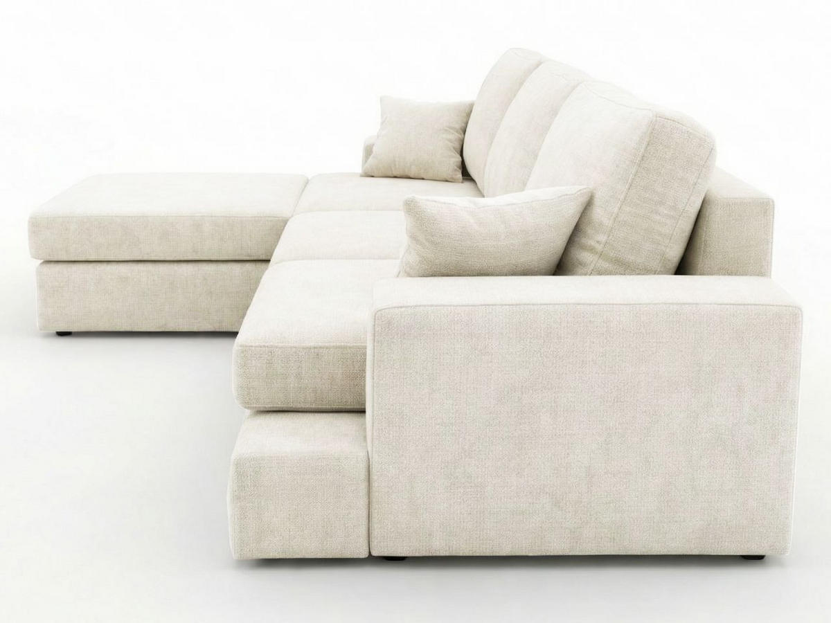 ECKSOFA Nesto Creme Links - Creme, Holz/Textil (260/165cm) - Graingold