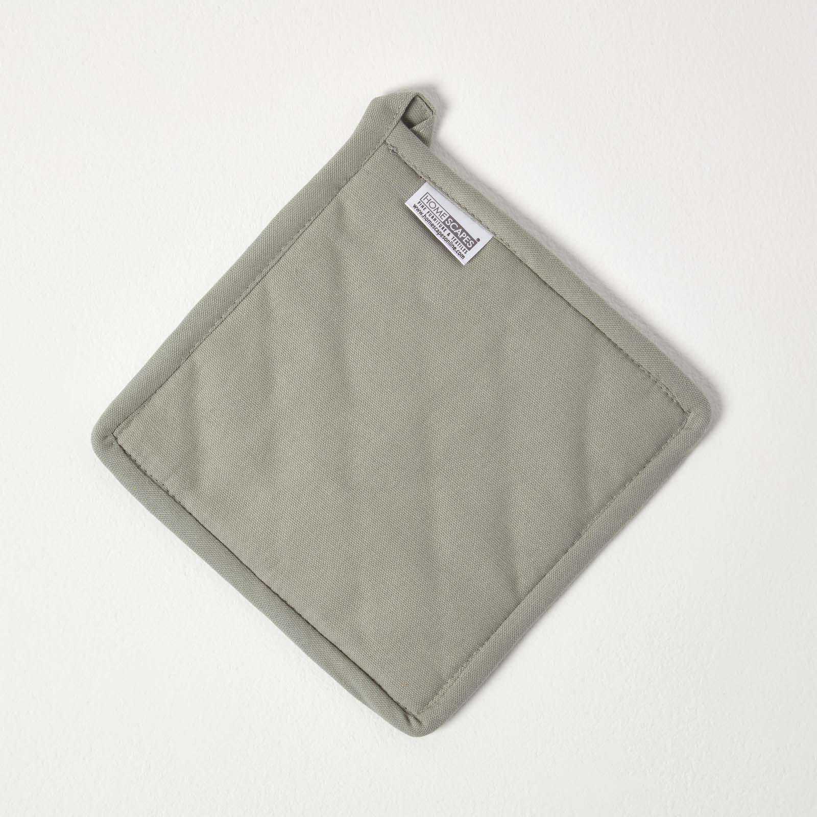 TOPFLAPPEN grau-weiß 20/20 cm, Baumwolle wattiert - Grau, Textil (20/20cm) - Homescapes
