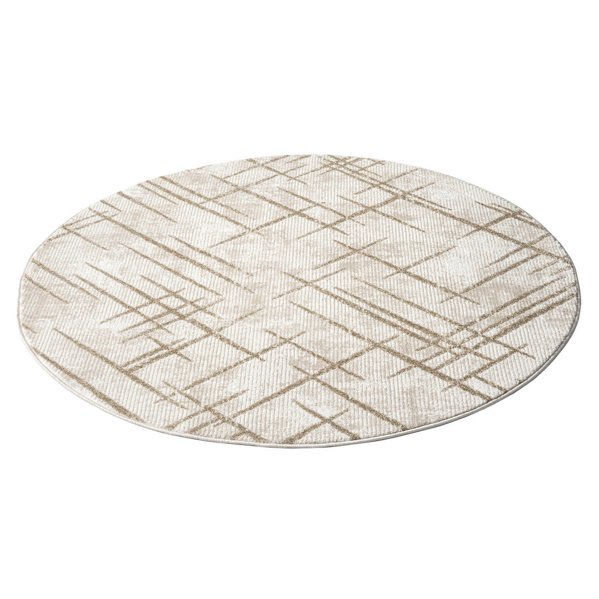 KURZFLOR-TEPPICH Antik 245 Creme 200 cm Rund - Creme, Textil (200/200cm) - carpet city