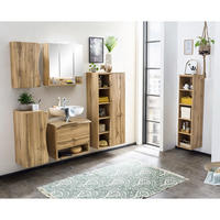 BADMÖBEL-SET 6-TLG. Kahla-03 - Braun, Holzwerkstoff (199/200/40cm) - Lomado