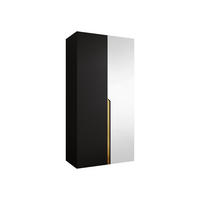 DREHTÜRENSCHRANK Mila II 100 - Goldfarben/Schwarz, Holzwerkstoff/Kunststoff (100/202/52cm) - MIRJAN24