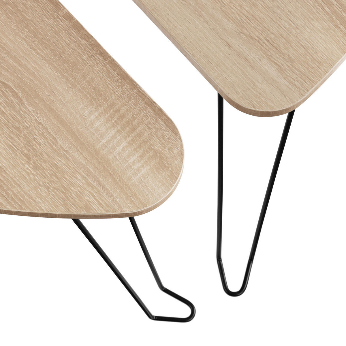 BEISTELLTISCHE 2er Set Richmond,stapelbar,Industrial Holz hell - Naturfarben, Holzwerkstoff (60/38/48cm) - tectake