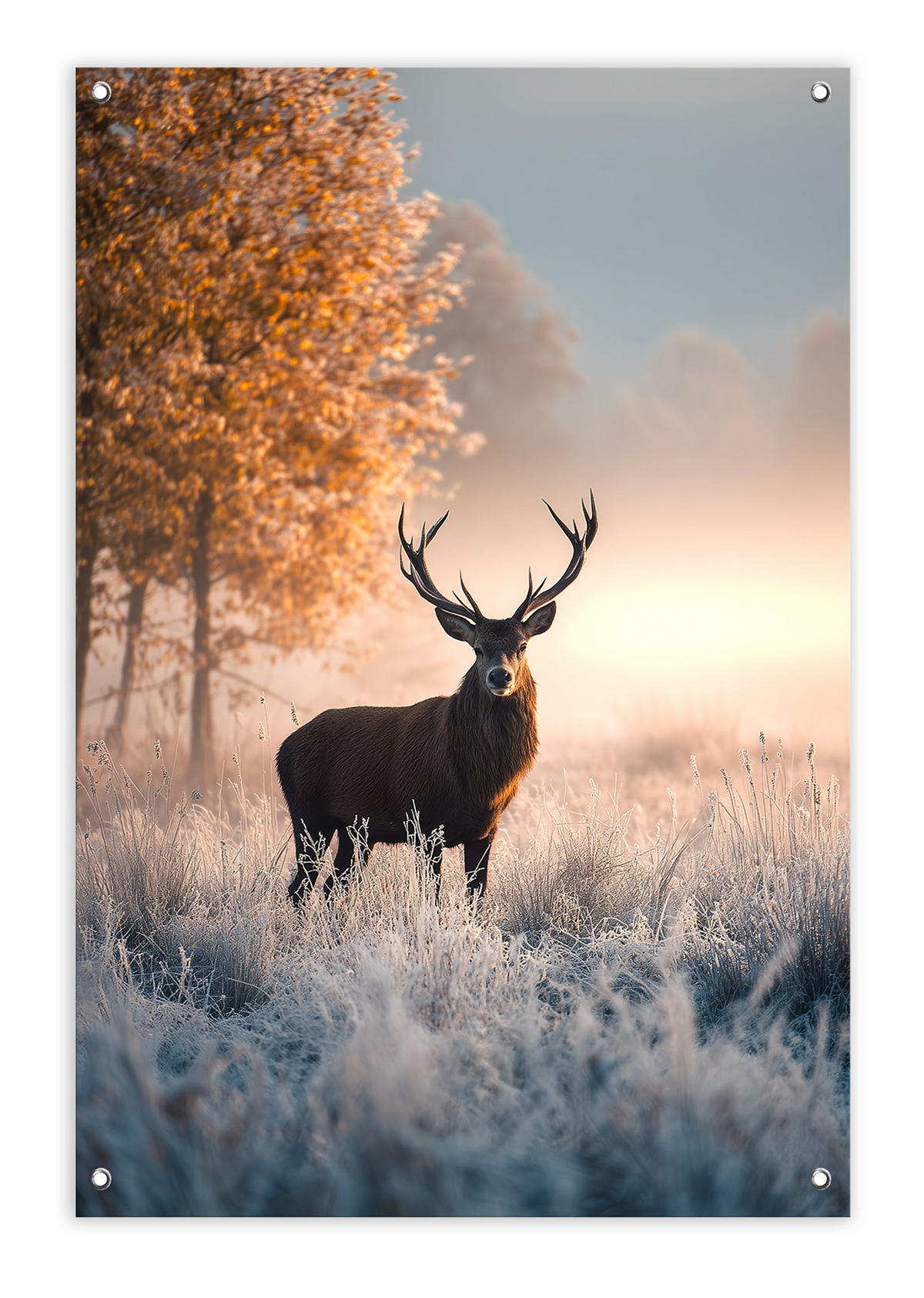GARTEN-POSTER 60x90 cm Gartendeko: Hirsch - Beige, Kunststoff (60/90/2cm) - artissimo