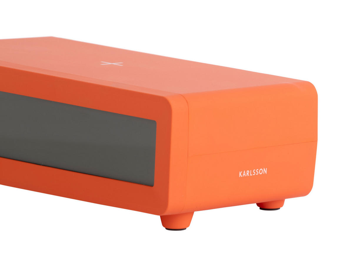 WECKER Berlin LCD with Charger - Orange - 8/4,5 cm - Orange, Kunststoff (8/4/8cm) - Karlsson