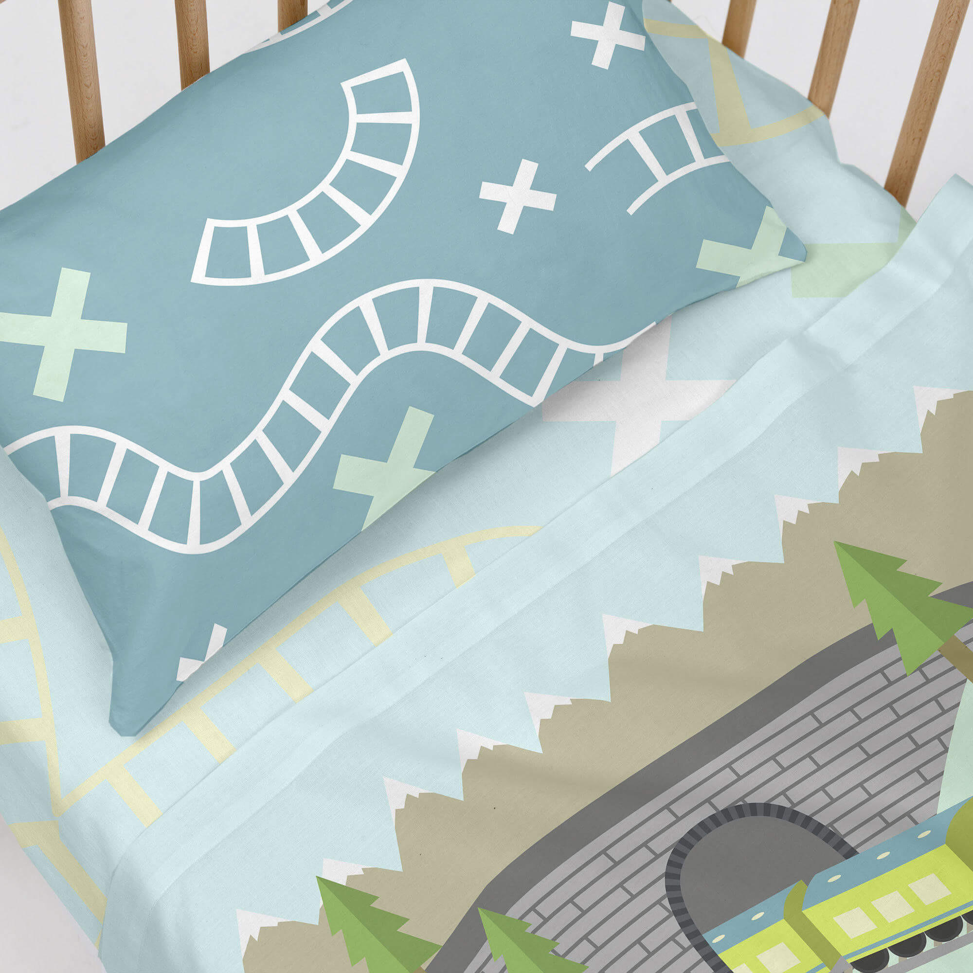 SPANNBETTTUCH train 60x120x14 cm (kinderbett) mehrfarbig - Multicolor, Textil (60/120cm) - Happy Friday