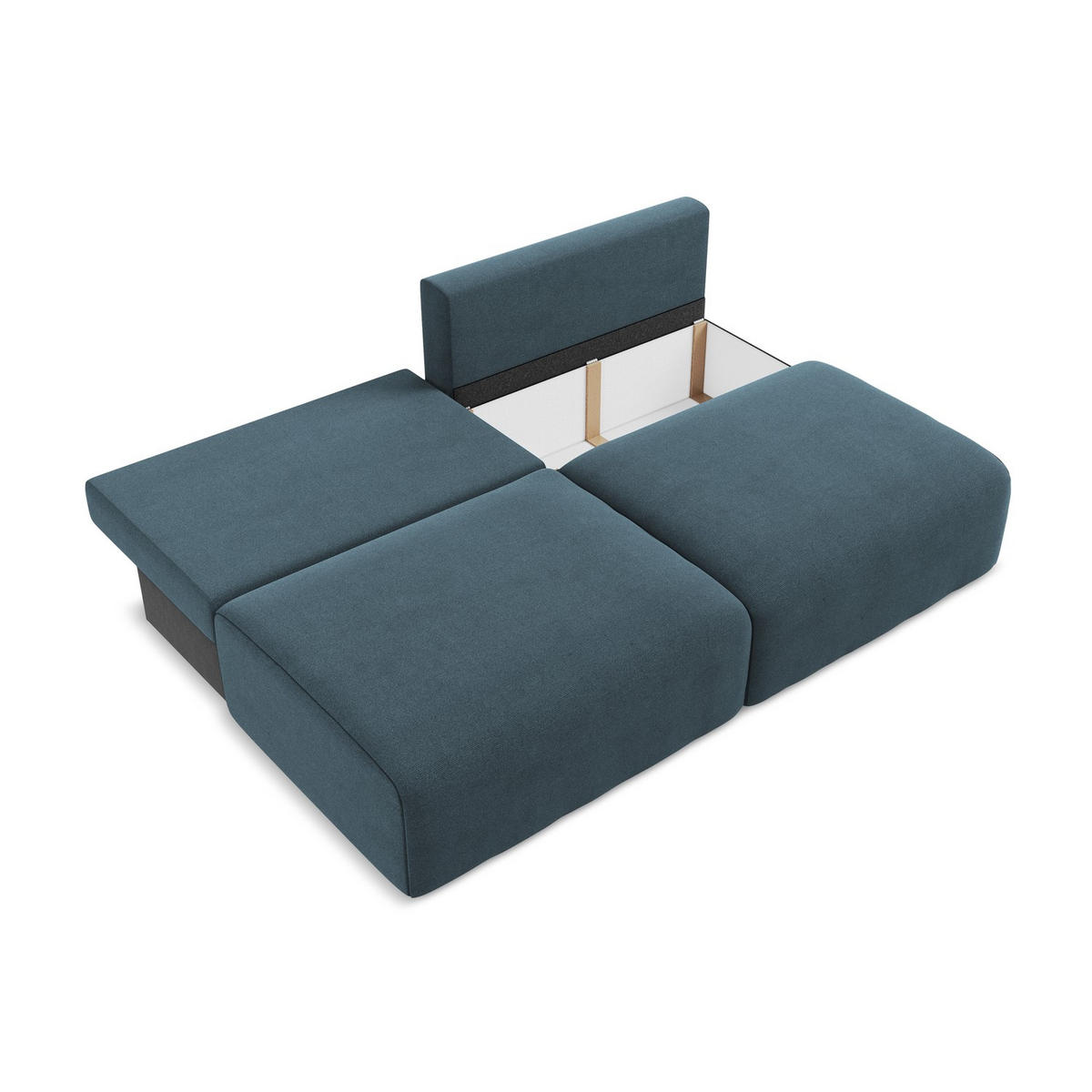 3-SITZER SOFA mit Schlaffunktion Strukturstoff Stoff Blau - Blau/Pink, Kunststoff/Textil (216/79/102cm) - LaMiaSofa