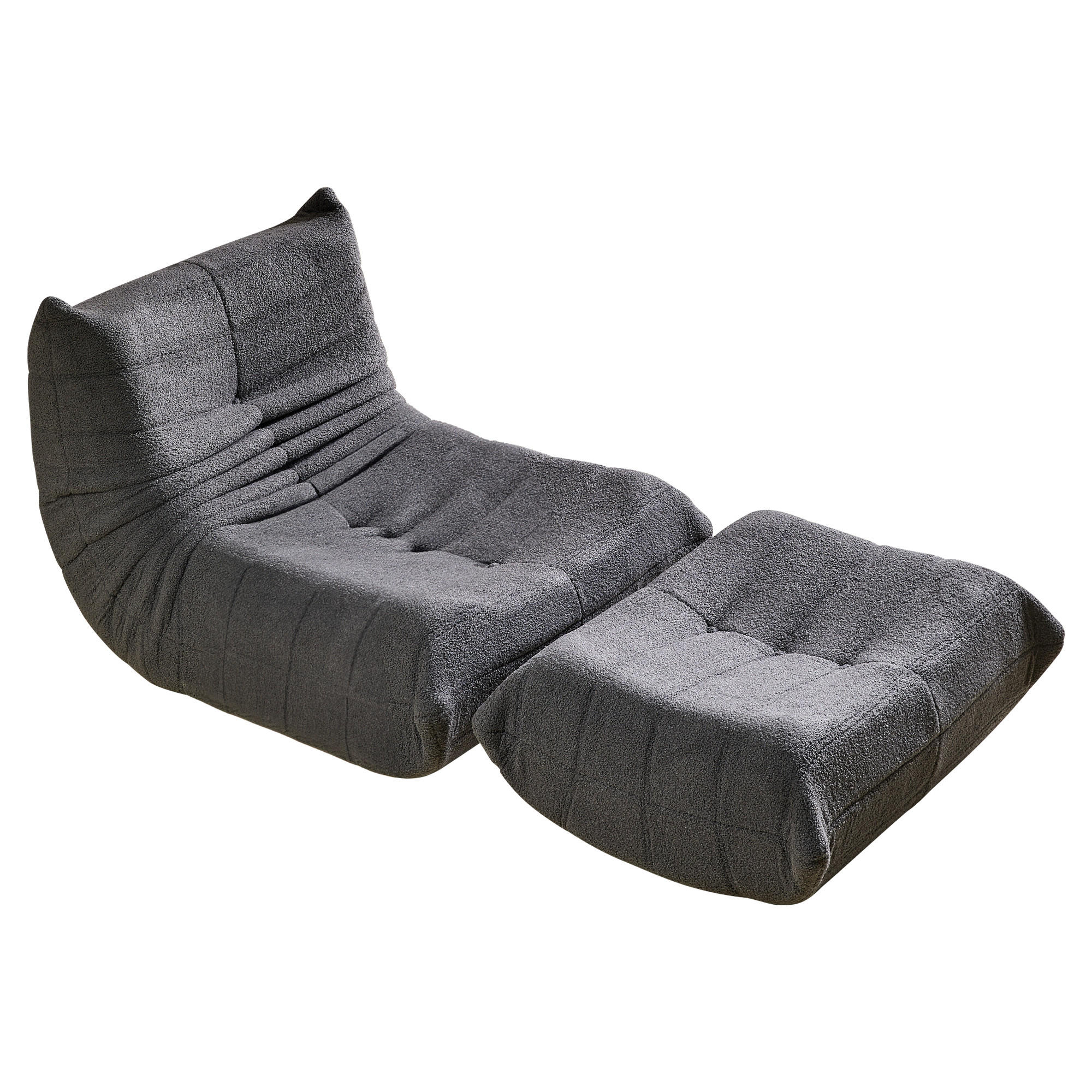 LIEGESESSEL in Sacksessel-Form 112/120/82 cm Schwarz für Schlafzimmer Wohnzimmer - Schwarz, Textil (120/82/112cm) - OKWISH