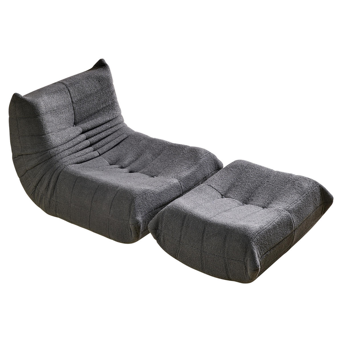 LIEGESESSEL in Sacksessel-Form 112/120/82 cm Schwarz für Schlafzimmer Wohnzimmer - Schwarz, Textil (120/82/112cm) - OKWISH