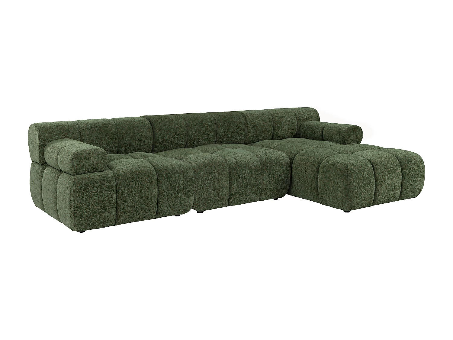MODULIERBARES Sofa - 5 Personen - stoff - grün Facivil - Grün, Kunststoff/Textil (282/70/156cm) - Vente-Unique