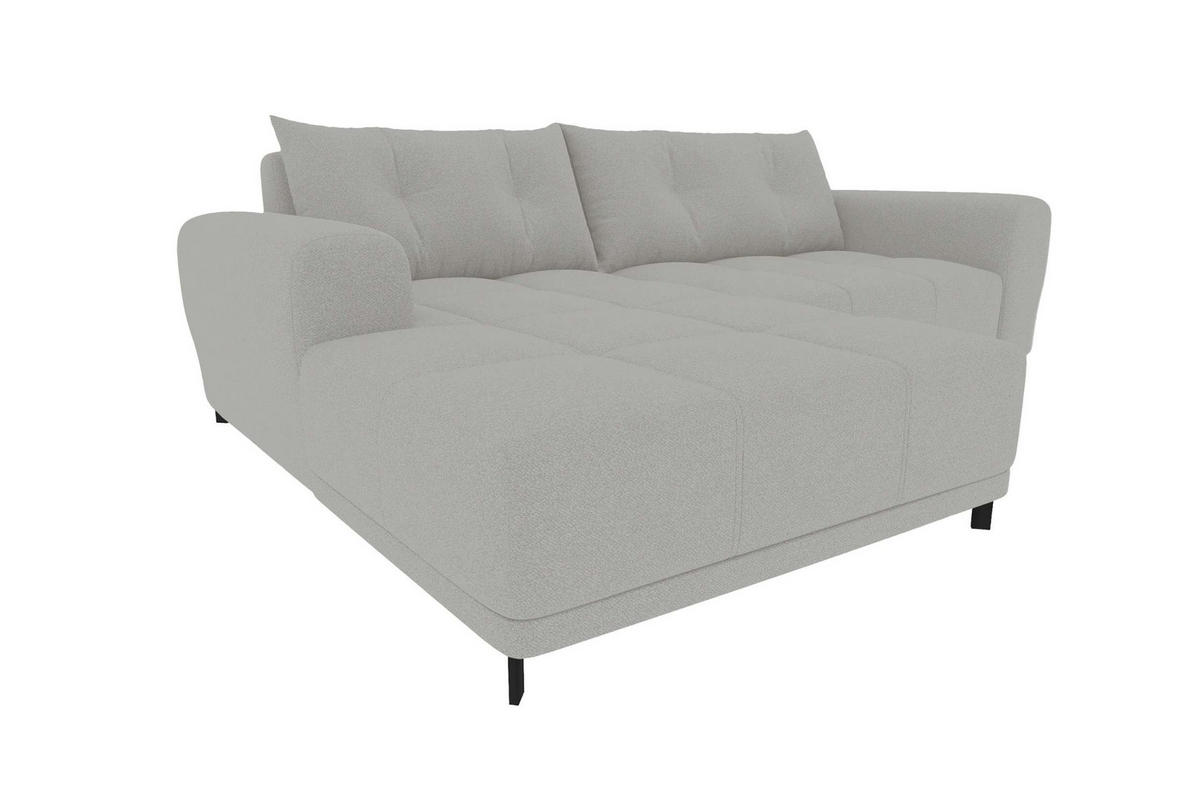 ECKSOFA Massimo Strukturstoff Hellgrau inkl. Schlaffunktion Links - Hellgrau/Schwarz, Textil/Metall (246/177cm) - 99rooms