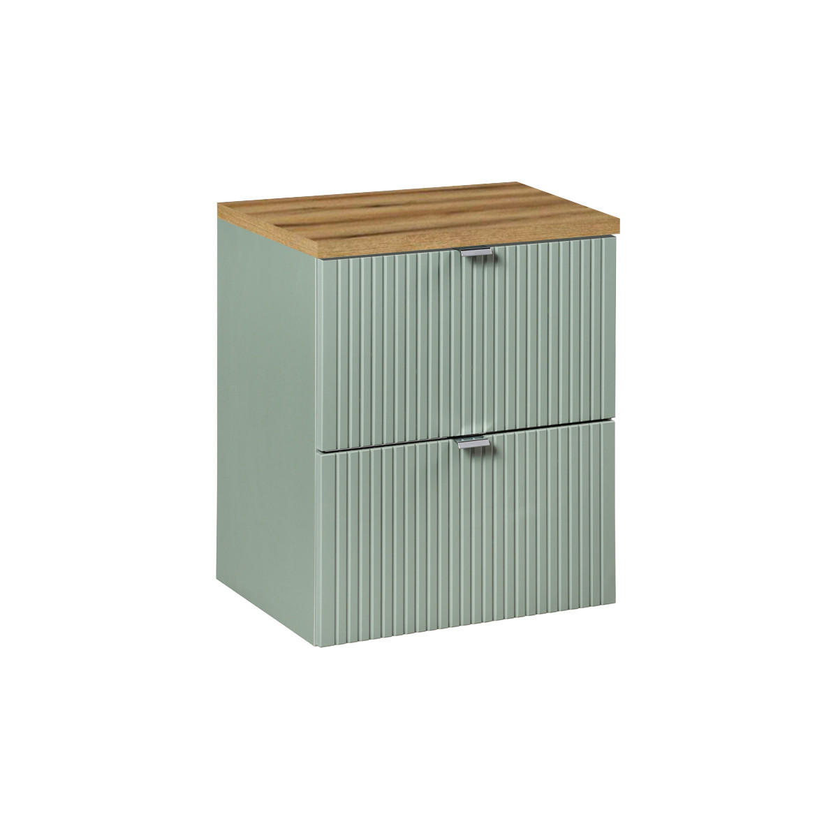 WASCHTISCHUNTERSCHRANK 50.4cm Jade Grün und Holz - Grün, Holzwerkstoff (50.4/59/40cm) - Petits-meubles