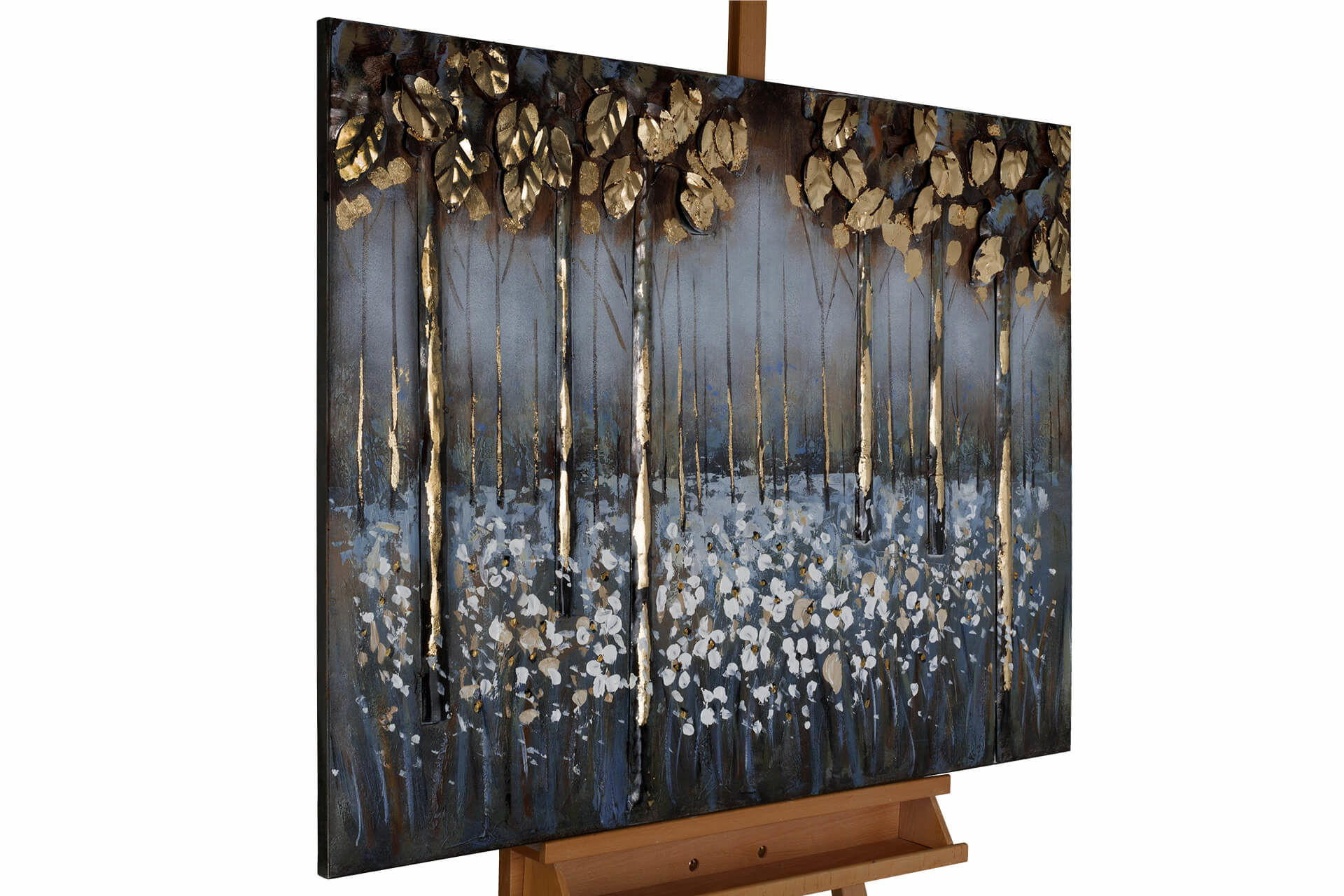 METALLBILD Weiß 100/70 cm - Weiß, Metall (4.2/70cm) - KUNSTLOFT