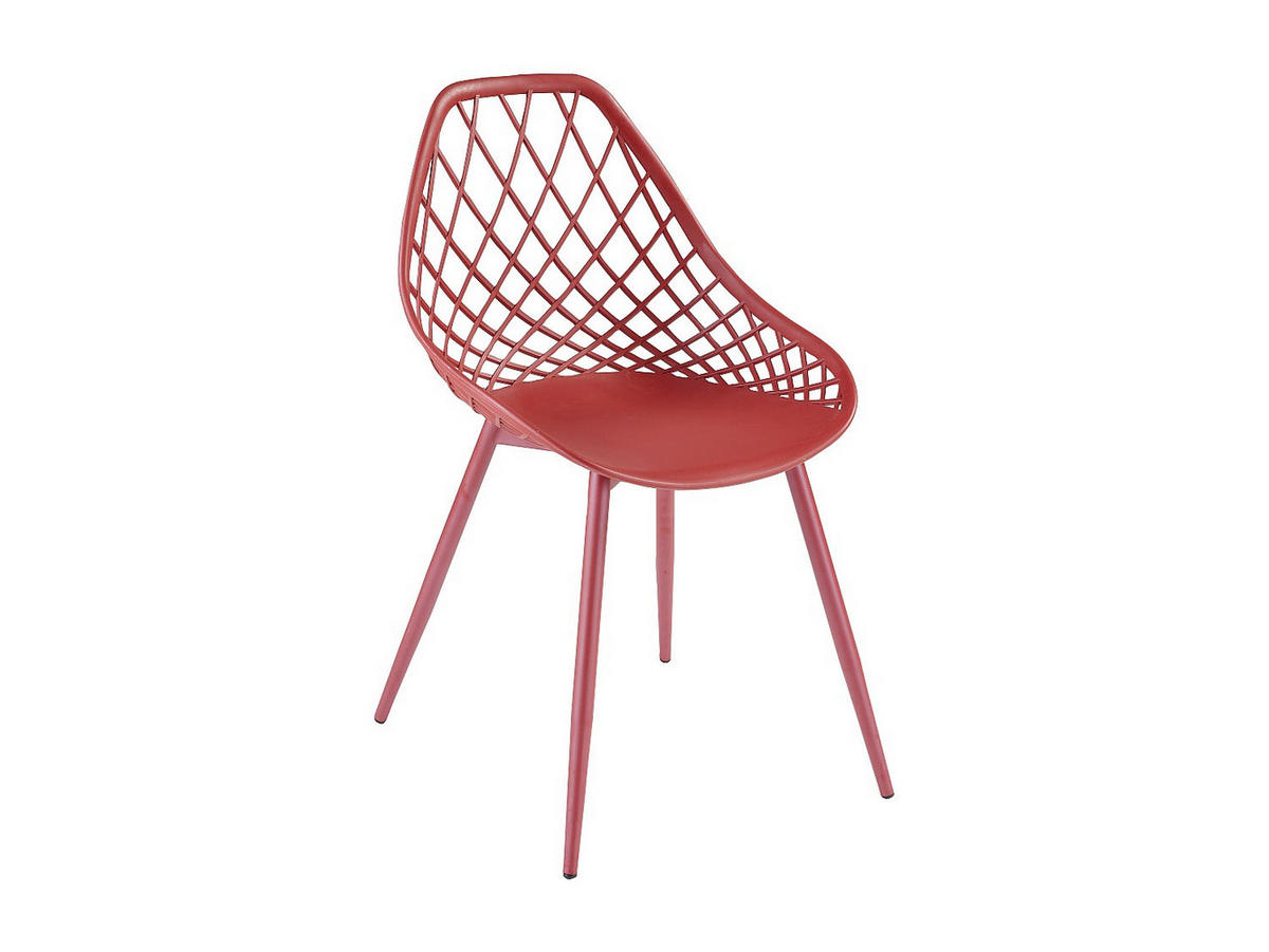 GARTENSTUHL - 54.5cm x 49cm - Polypropylen - terracotta - MALAGA - Braun, Metall (54.5/84/49cm) - Vente-Unique