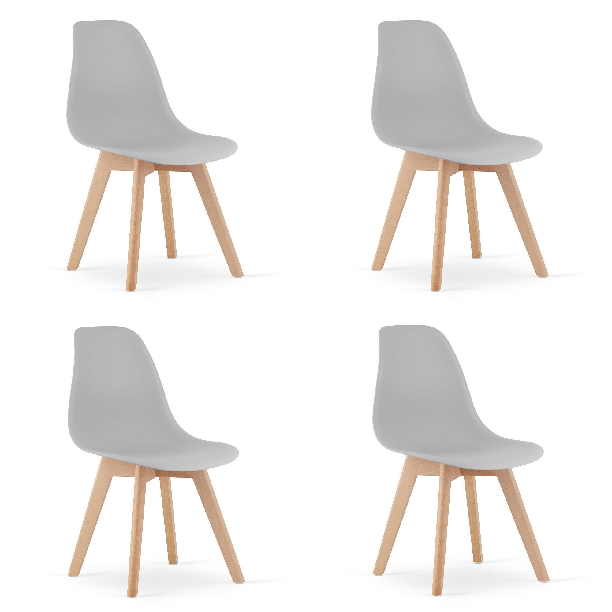 ESSZIMMERSTUHL 4-er Set KITO grauer Sitz - Grau, Kunststoff (46/80/54.5cm) - Valora