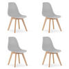 ESSZIMMERSTUHL 4-er Set KITO grauer Sitz - Grau, Kunststoff (46/80/54.5cm) - Valora