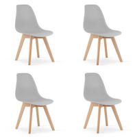 ESSZIMMERSTUHL 4-er Set KITO grauer Sitz - Grau, Kunststoff (46/80/54.5cm) - Valora