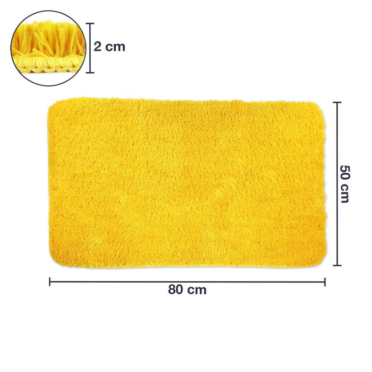 BADEMATTE Florenz - Gelb, Textil (50/80cm) - WohnDirect