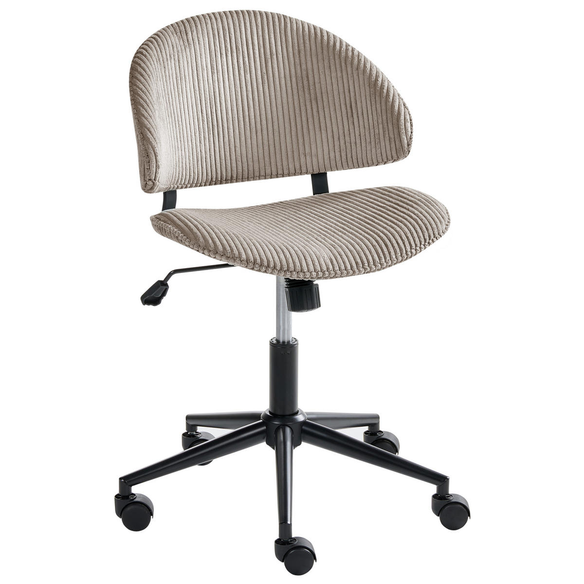 BÜROSTUHL Cord Taupe Kiana - Taupe, Textil (55/74/55cm) - Beliani