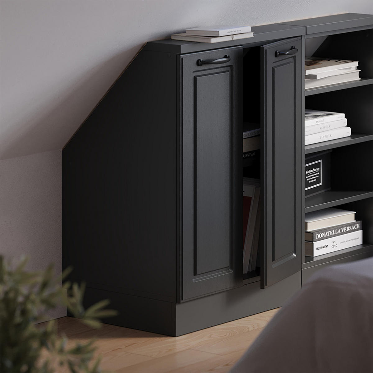 ŠIKMÁ SKŘÍŇ Rion Antracitový venkovský dům/antracit - antracitová, kompozitní dřevo (60/81.6/46cm) - Vicco