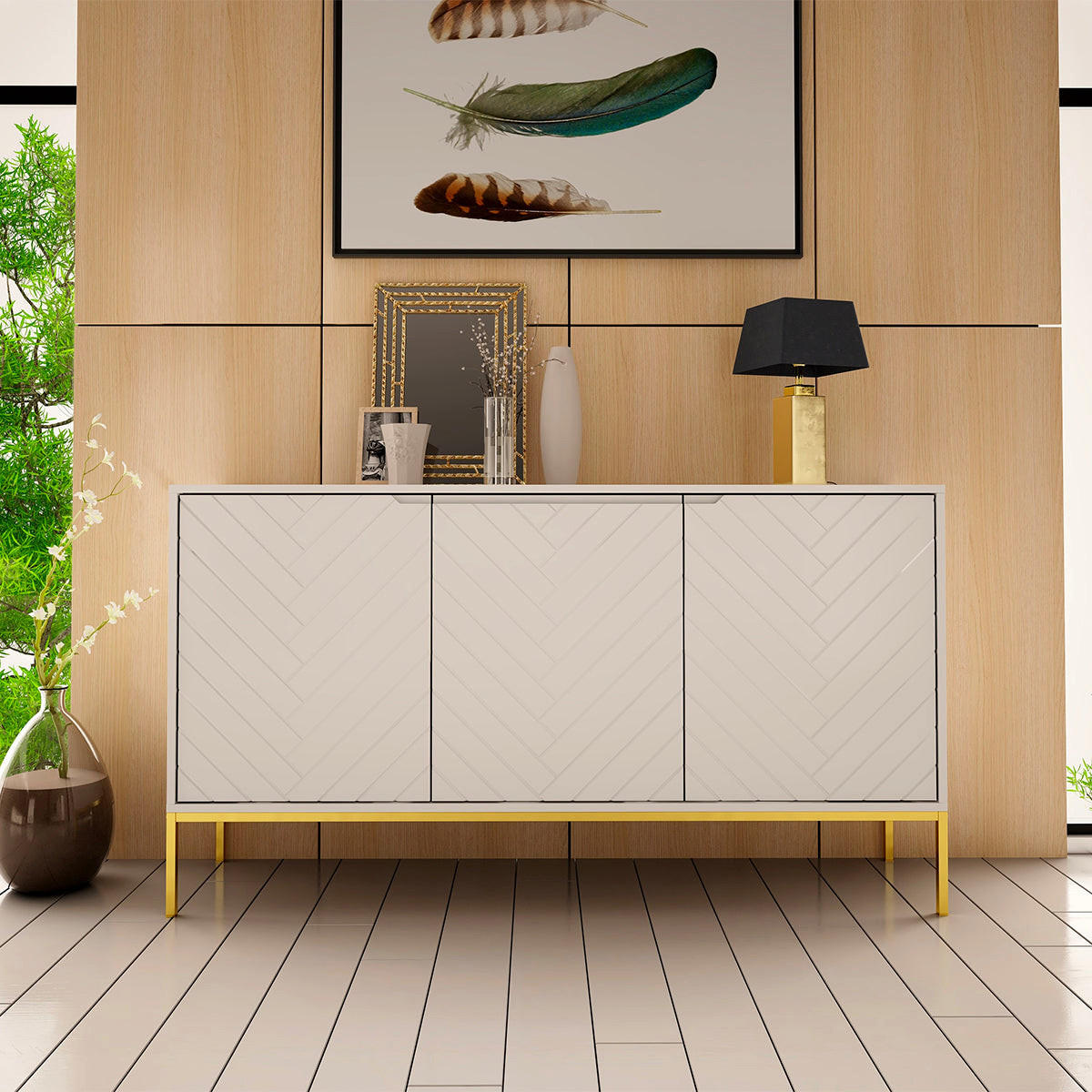 SIDEBOARD Daria Weiß - Weiß, Holzwerkstoff (151/103/39cm) - Petits-meubles