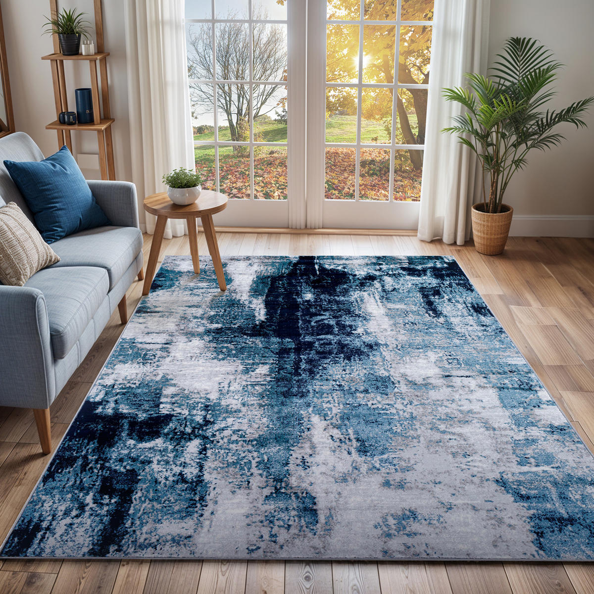 KURZFLORTEPPICH 200/275 cm Blau - Blau/Grau, Naturmaterialien/Textil (200/275cm) - LIVABLISS