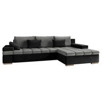 ECKSOFA Bangkok, Seite: Rechts - Silberfarben/Hellgrau, Holz/Textil (310/175cm) - MIRJAN24