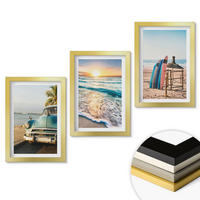 WANDBILDER 3er Set - 20x30 cm Goldrahmen - Sonnenuntergangsurlaub in Miami - Goldfarben, Kunststoff (20/30cm) - ArtPrintCave