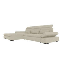 ECKSOFA Toscana Plus Strukturstoff inkl. Schlaffunktion - Hellgrau, Textil (179/300cm) - 99rooms
