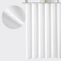 DUSCHVORHANG Weiß Waffelstruktur Polyester schwer wasserdicht schimmelresistent Badezimmer - Weiß, Textil (180/180cm) - MCBOSON