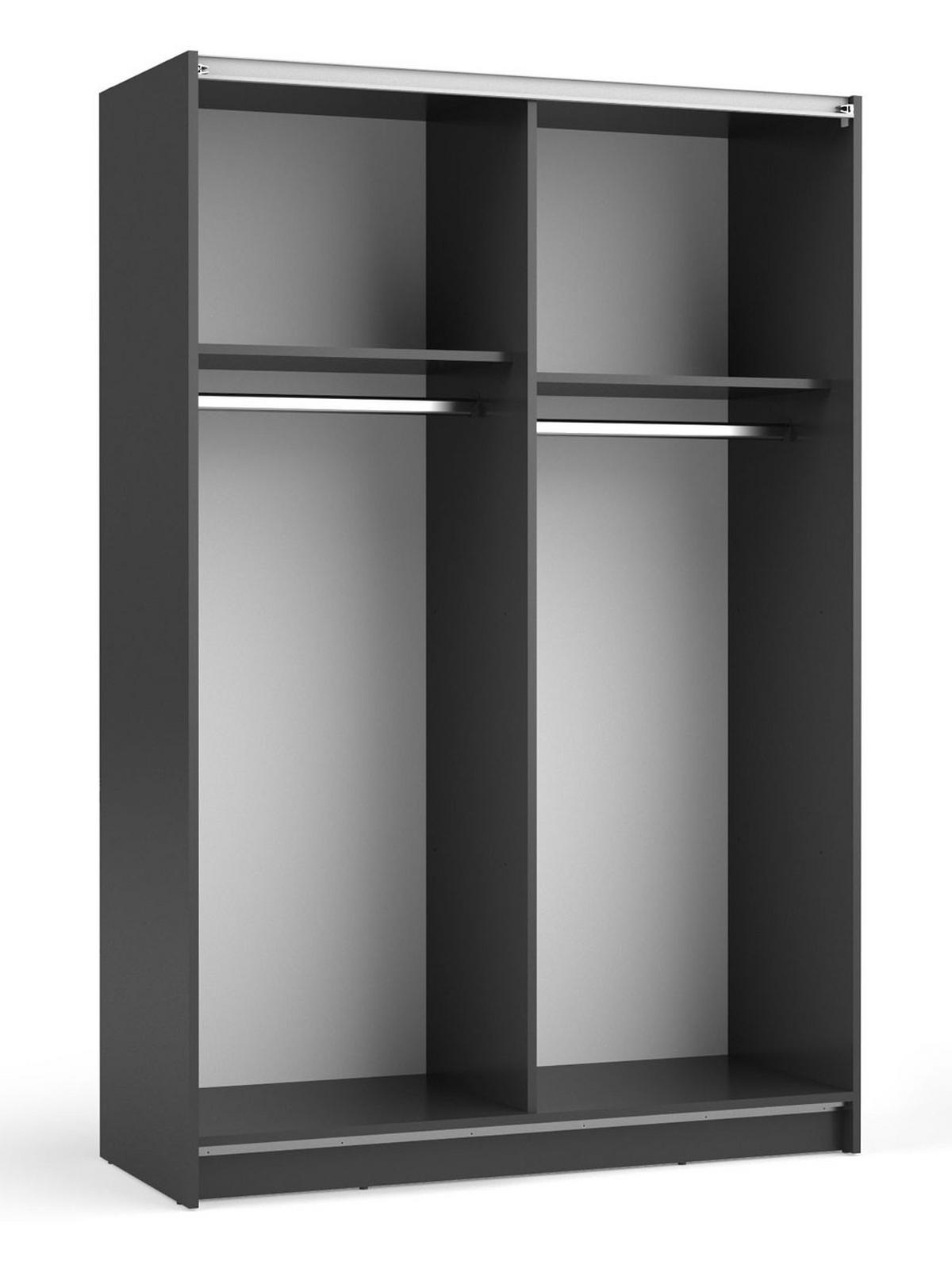 SCHWEBETÜRENSCHRANK Sofia schwarz 120 / 54 / 182cm - Schwarz, Holz/Holzwerkstoff (120/182/54cm) - Feldmann-Wohnen