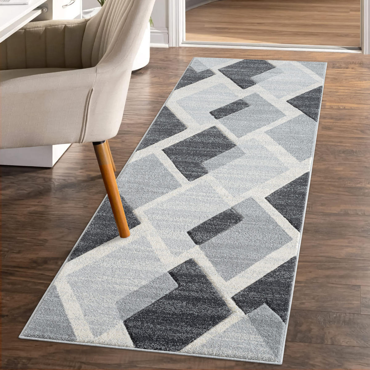 KURZFLOR-TEPPICH Bonito 7167 Grau 80x300 cm - Grau, Textil (80/300cm) - carpet city