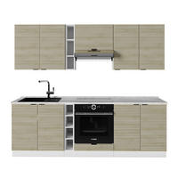 KÜCHENZEILE Fame-Line Eiche Paneel/Weiß 235 cm , AP Marmor - Hellbraun/Eichefarben, Holzwerkstoff (235/81.6/60cm) - Vicco