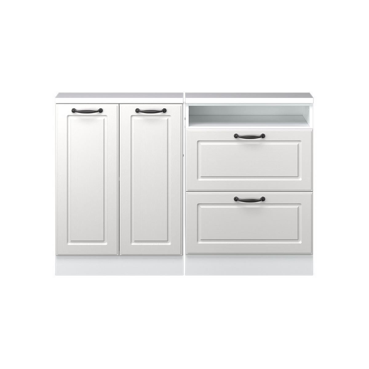 DACHSCHRÄGENSCHRANK-SET Rion Weiß Landhaus/Weiß 2er Set - Weiß, Holzwerkstoff (120/81.6/46cm) - Vicco