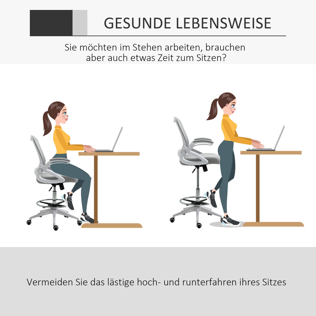 BÜROSTUHL Ergonomischer Schreibtischstuhl Hellgrau - Hellgrau, Kunststoff (64/126/60cm) - Vinsetto
