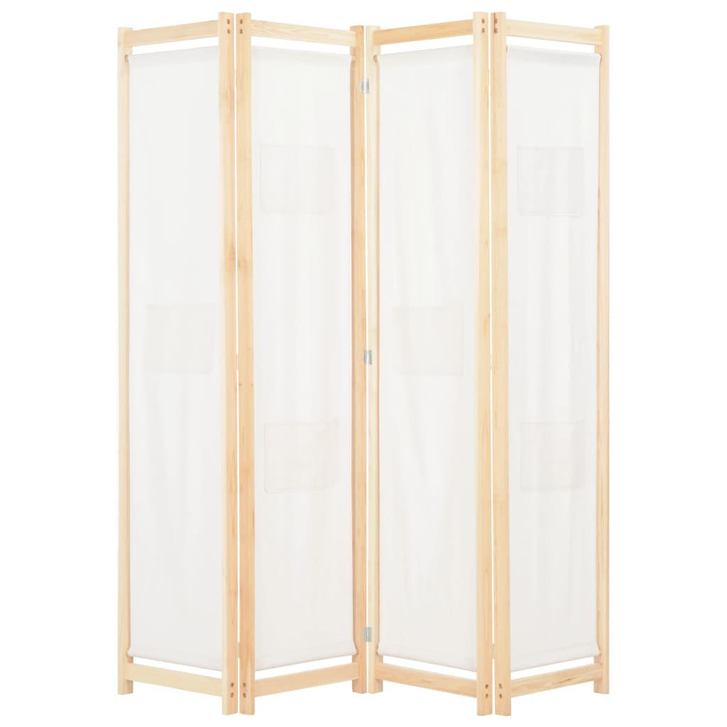 RAUMTEILER 4-Teiliger Cremecreme 160/170/4 Cm Stoff - Creme, Textil (160/170/4cm) - vidaXL