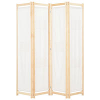RAUMTEILER 4-Teiliger Cremecreme 160/170/4 Cm Stoff - Creme, Textil (160/170/4cm) - vidaXL